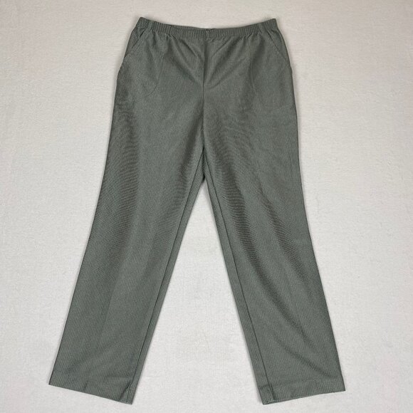 Vintage Blair Corduroy Style Light Green Grey Stretch Shimmer Side Pocket Pants - Picture 1 of 11